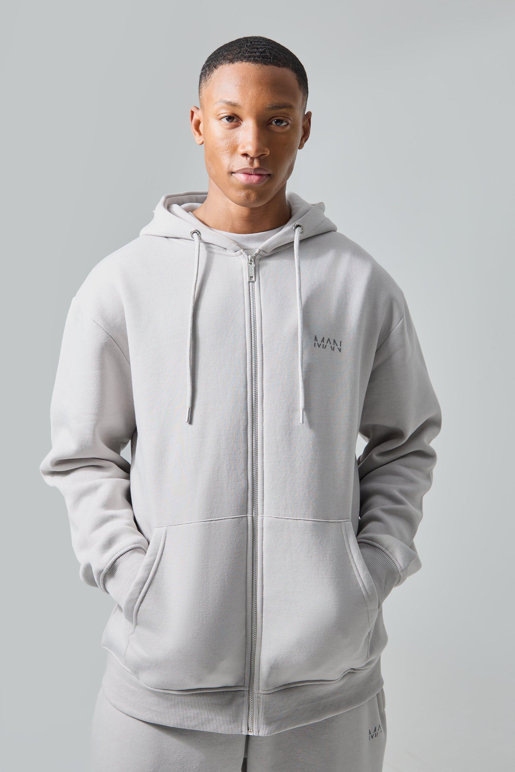 Man Active Oversized Zip Hoodie